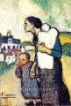 Mere et enfant 2 1905 Cubist